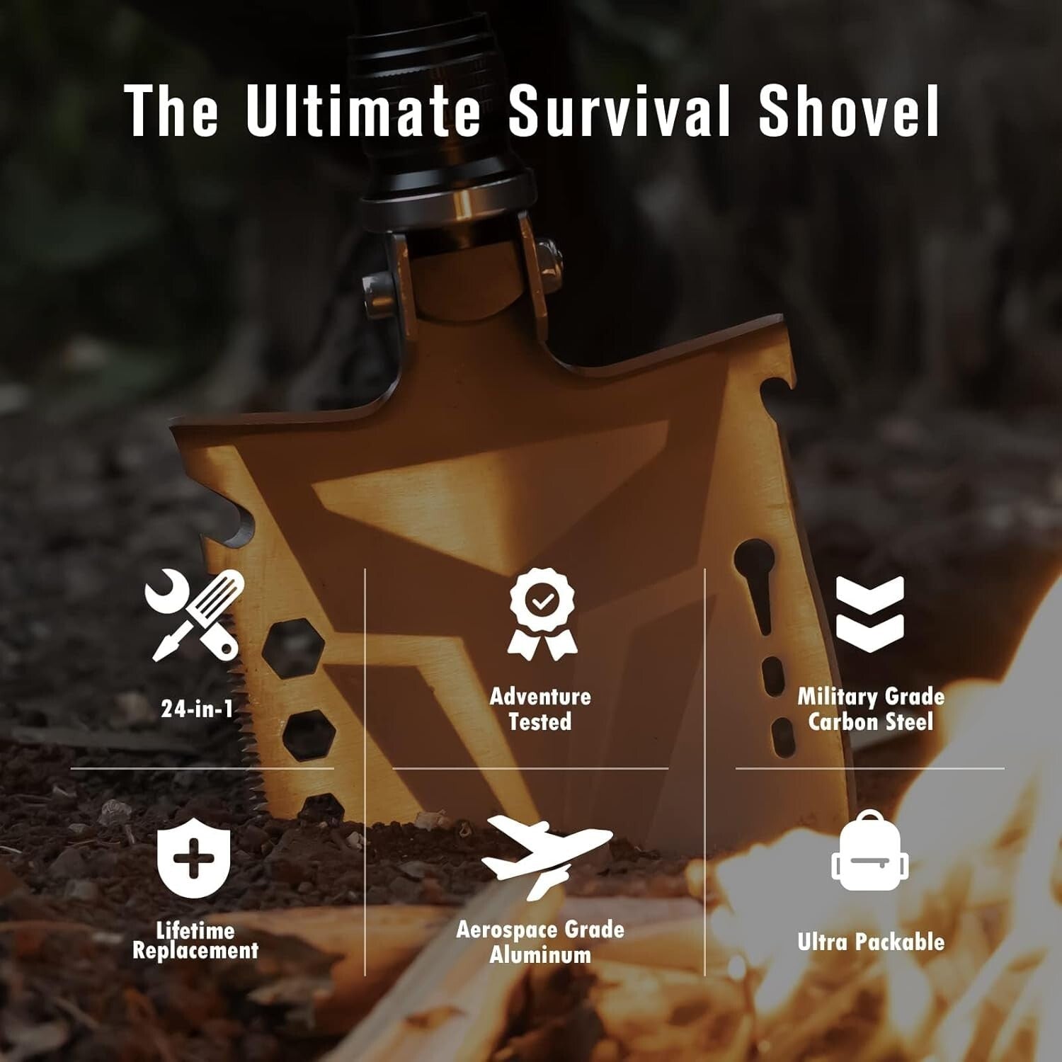 Compact High Carbon Steel Camping Axe with Extendable Handle - Versatile Gear