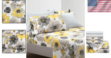 Load image into Gallery viewer, Soft Microfiber Floral Sheet Set - 6 Piece Queen Bedding in Chic Watercolors