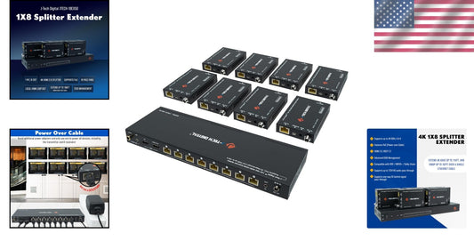4K HDMI Extender Splitter - Distribute Signals Up to 196 FT with Local Loop