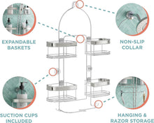 Load image into Gallery viewer, Premium Expandable Shower Organizer with Hooks - Rust-Resistant Steel Design