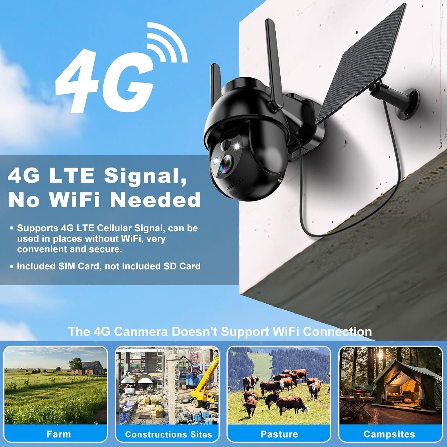 Advanced Solar Security Camera with AI Motion Detection & Cloud Storage Included