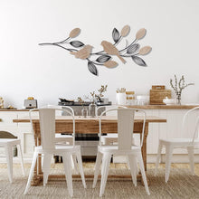 Load image into Gallery viewer, Rustic 40" Bird &amp; Leaf Wall Decor - Handmade Metal Art for Farmhouse Décor