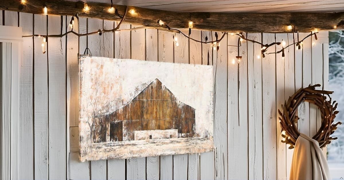 Beautiful 28x20 Rustic Barn Canvas Wall Art - Ready to Hang Farmhouse Charm