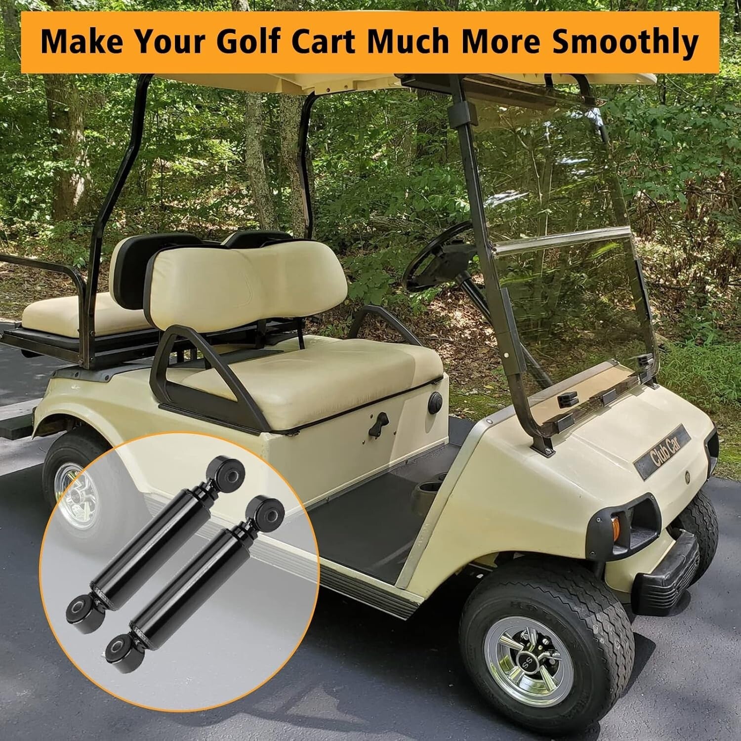 OEM Front Shock Absorbers for Club Car DS 1981-2011 & Precedent 2004-Up, 12 in