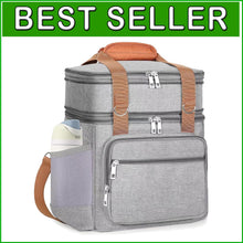 Load image into Gallery viewer, Versatile Grey Insulated Lunch Box with Leakproof Compartments for Active Adults