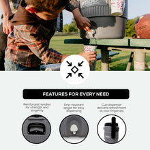 Load image into Gallery viewer, Lightweight 5-Gallon Beverage Cooler with Pressure-Fit Lid for Clean Handling
