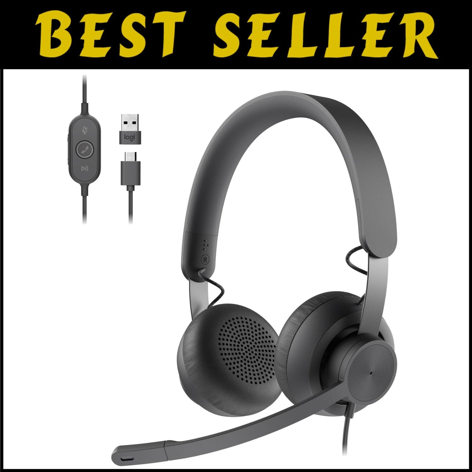 Comfortable Wired Headset with Advanced Mic for Plug-and-Play Compatibility