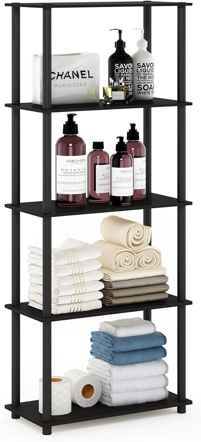 Space-Saving 5-Tier Storage Shelf with Easy Assembly - Ideal for Any Room