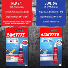 Load image into Gallery viewer, Threadlocker Red 271 - High Strength Permanent Glue for Nuts &amp; Bolts | 12 Pack