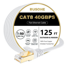 Load image into Gallery viewer, Durable 125 FT Cat 8 Ethernet Cable with Gold-Plated Connectors - Indoor/Outdoor