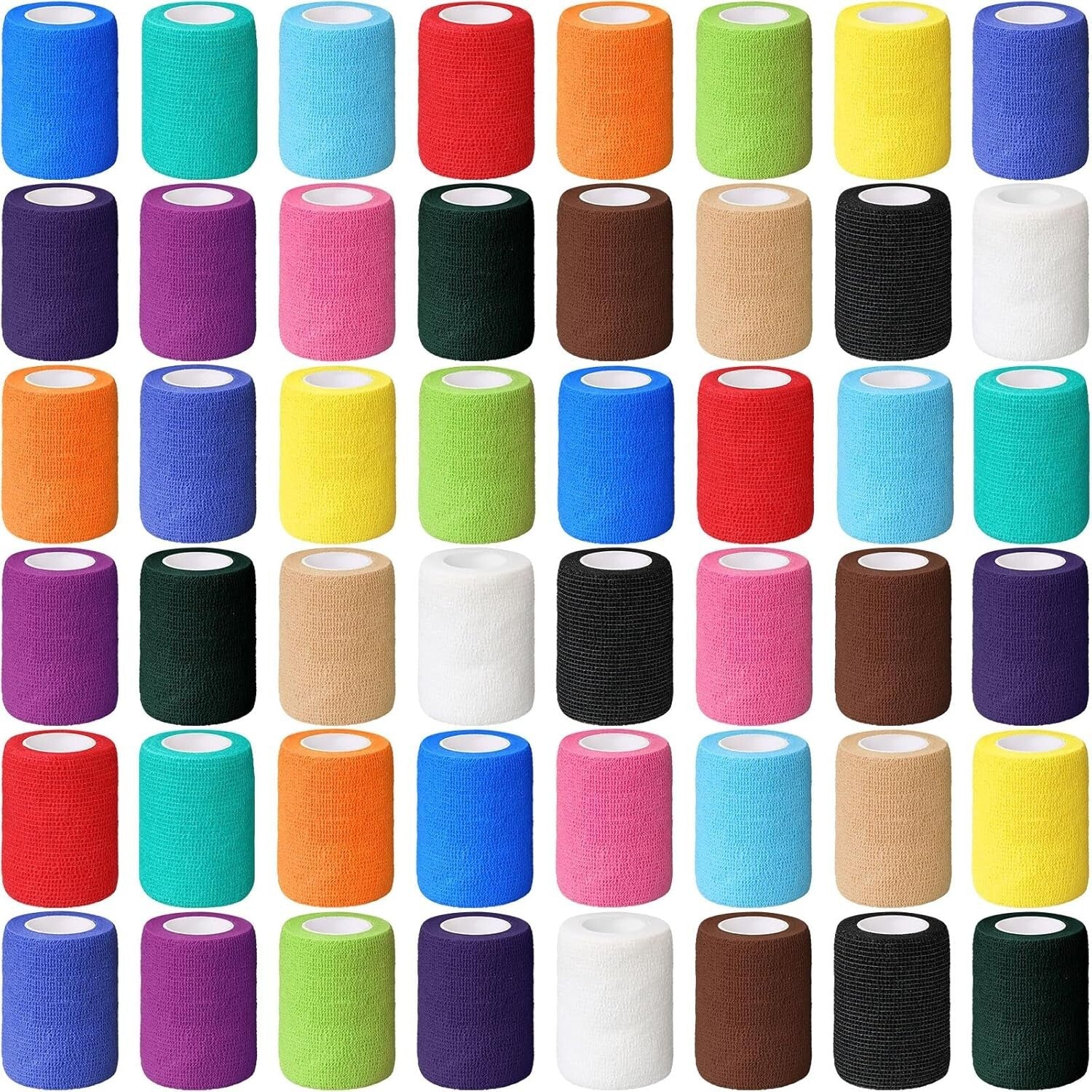 48 Pack Self-Adhesive Sports Bandage Wraps - 3” x 5 Yards, Breathable & Elastic