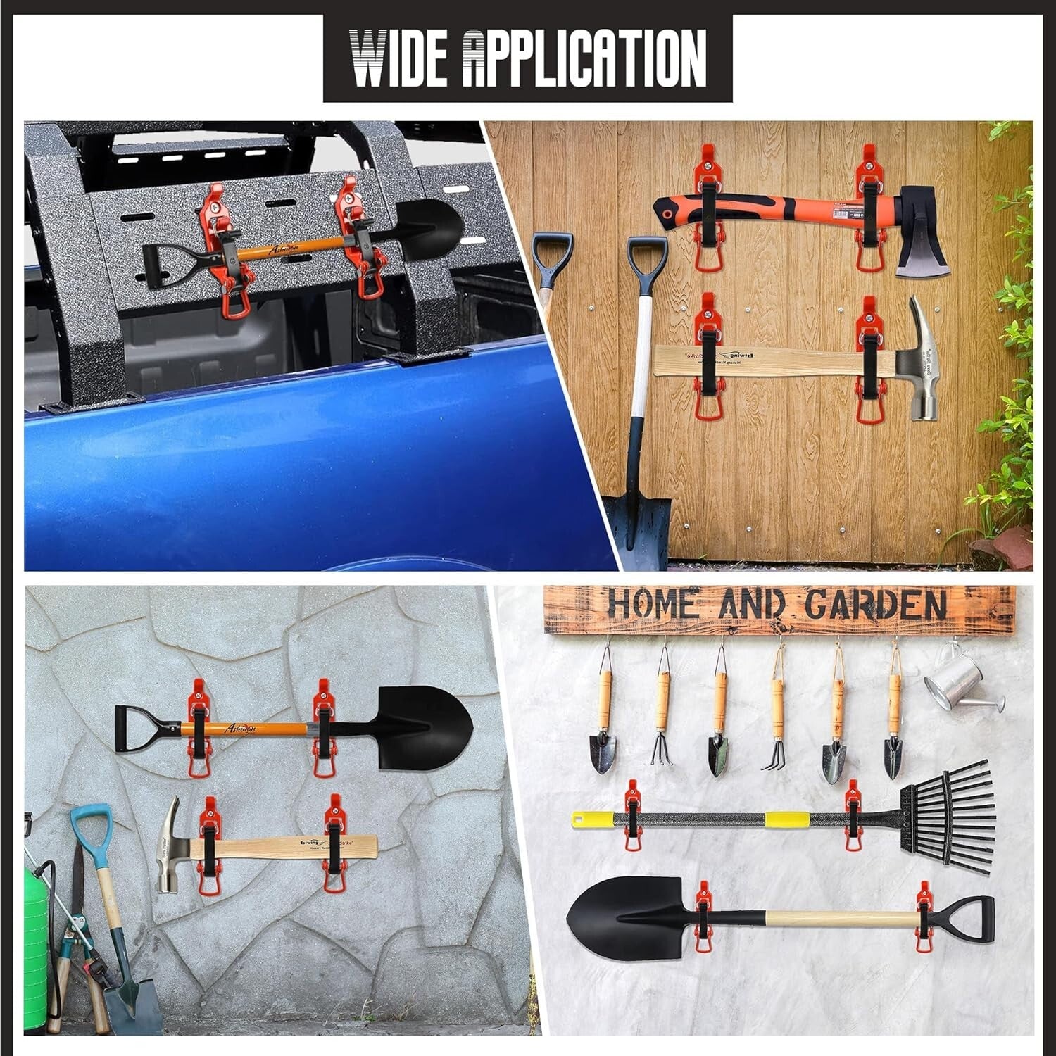 Durable Metal Rubber 6 Pcs Shovel Holder Kit for Trucks & Off-Road Vehicles