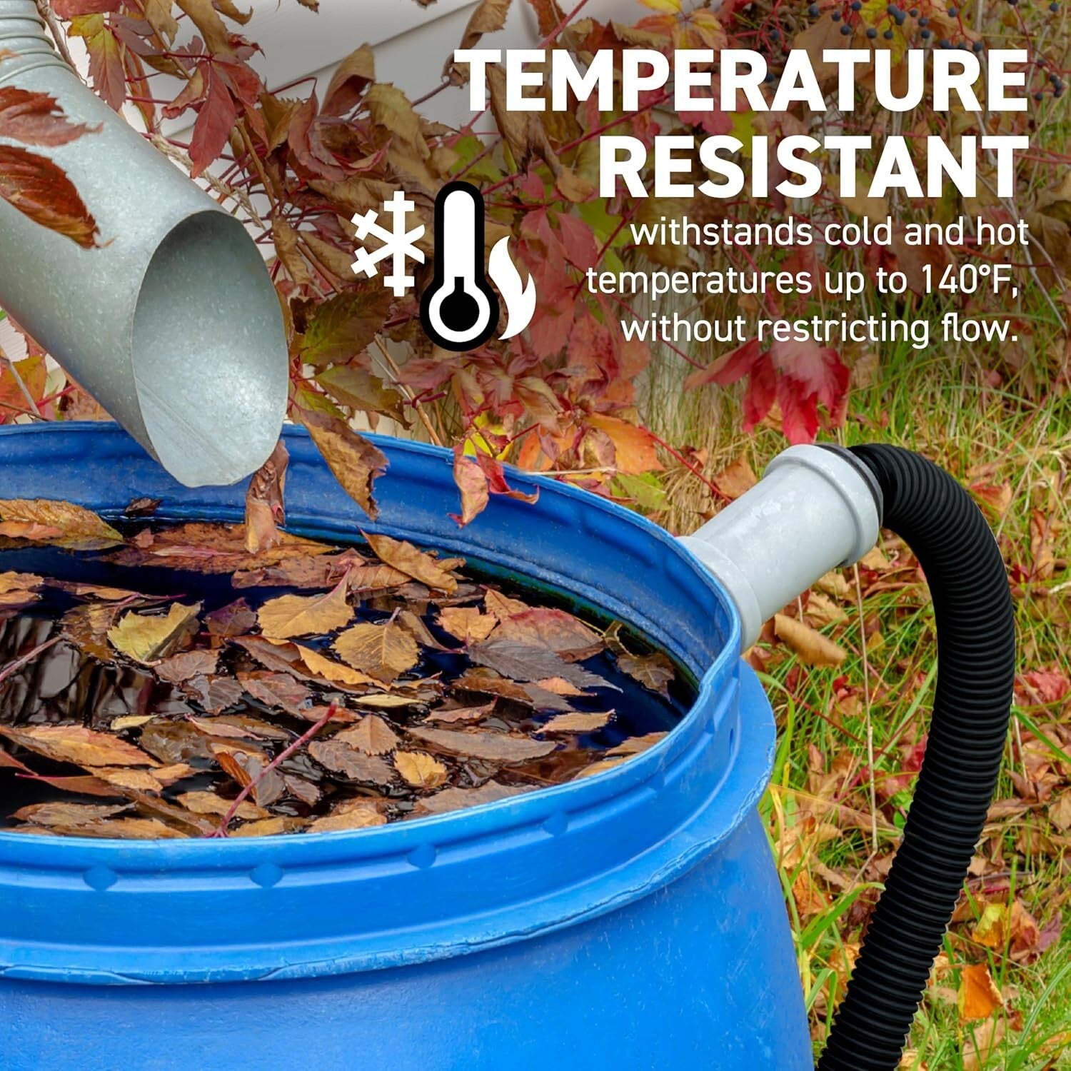 Durable 20FT Black Corrugated PVC Tubing - 1.5-Inch Diameter for Aquaculture