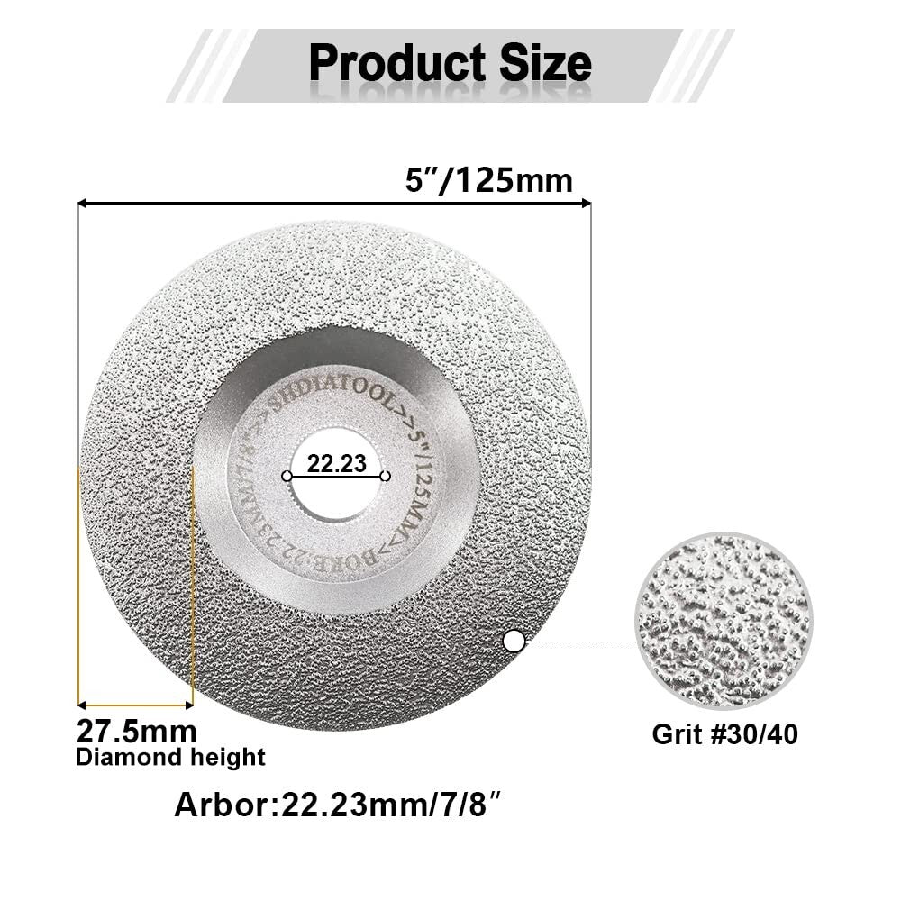 Efficient 5-Inch Diamond Grinding Cup for Angle Grinder - Tough Material Ready