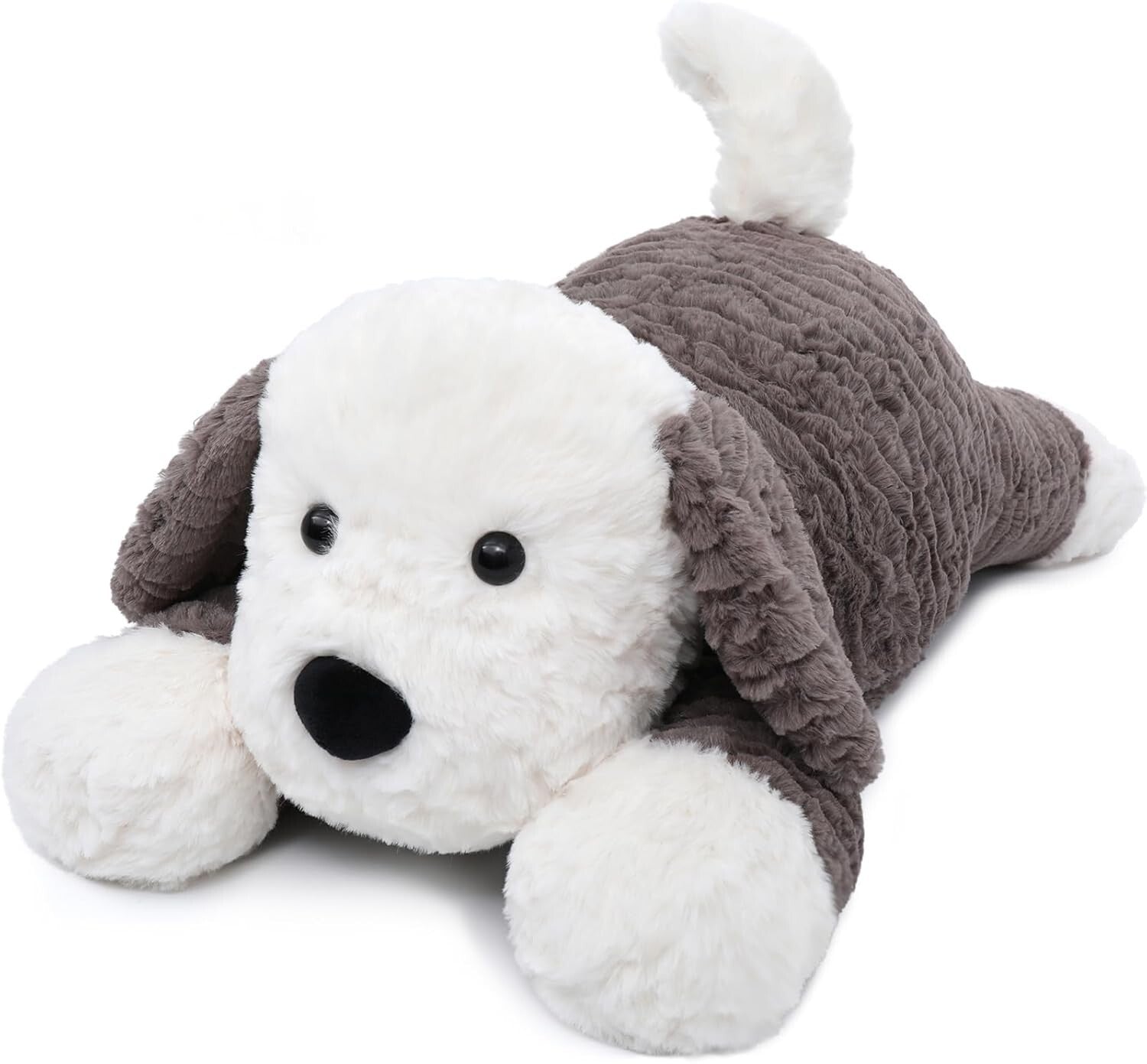 Large 24Inch Weighted Stuffed Dog Pillow - Soothing Companion for All Ages
