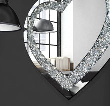 Load image into Gallery viewer, Stunning 24" Frameless Heart-Shaped Mirror with Acrylic Diamonds - Home Decor