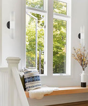 Load image into Gallery viewer, Elegant Black Bathroom Wall Sconces with Frosted Glass - Modern Farmhouse Design
