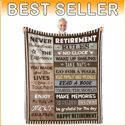 Cozy Flannel Retirement Blanket - Perfect 60"x80" Gift for Teachers & Friends