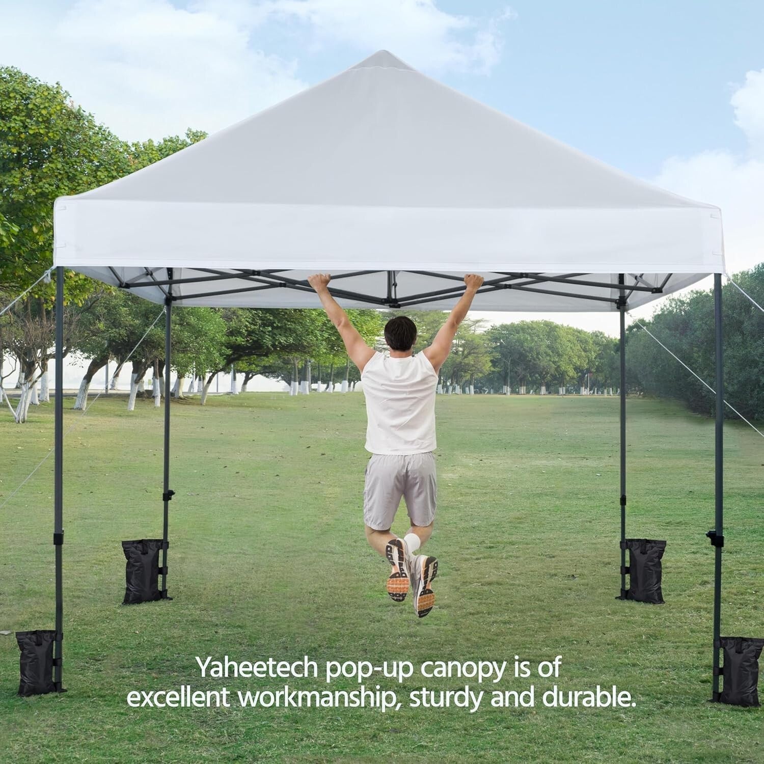 Commercial Heavy Duty Canopy Tent 10x10 - Waterproof & Adjustable with Sandbags