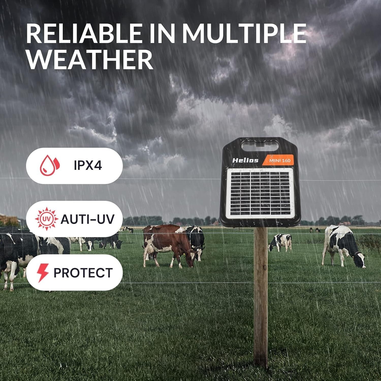 Reliable 10-Mile Solar Electric Fence Energizer - Perfect for Livestock Security