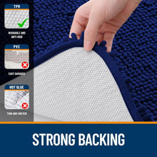 Load image into Gallery viewer, Luxurious 40x32 Navy Chenille Bath Rug - Stain Resistant with Quick Dry Feature