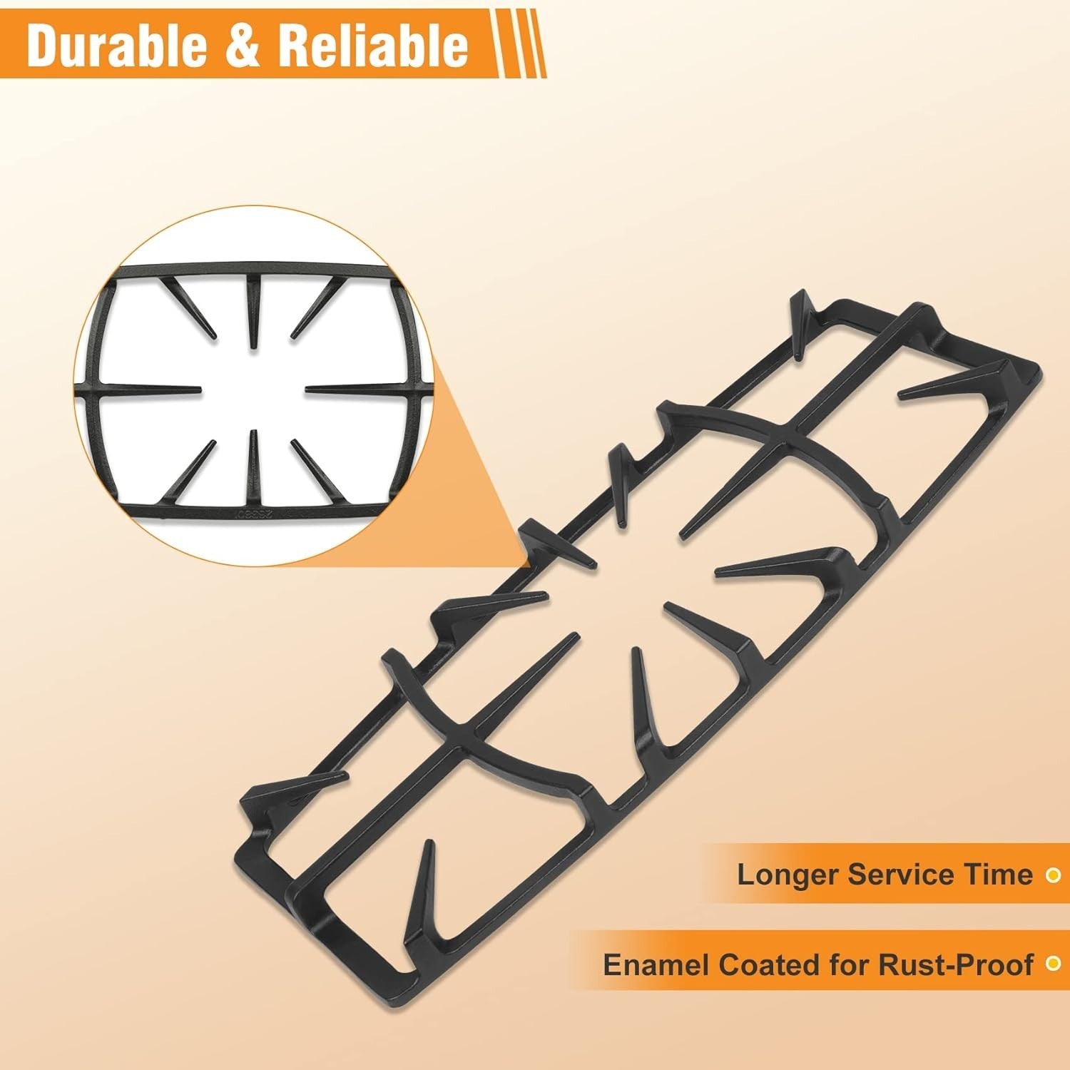 19.68" Coated Cast Iron Stove Grate Replacement - Fits Multiple Kenmore Models