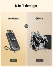 Load image into Gallery viewer, Airline Approved 20000mAh Power Bank with Built-in Cables for iPhone &amp; Android