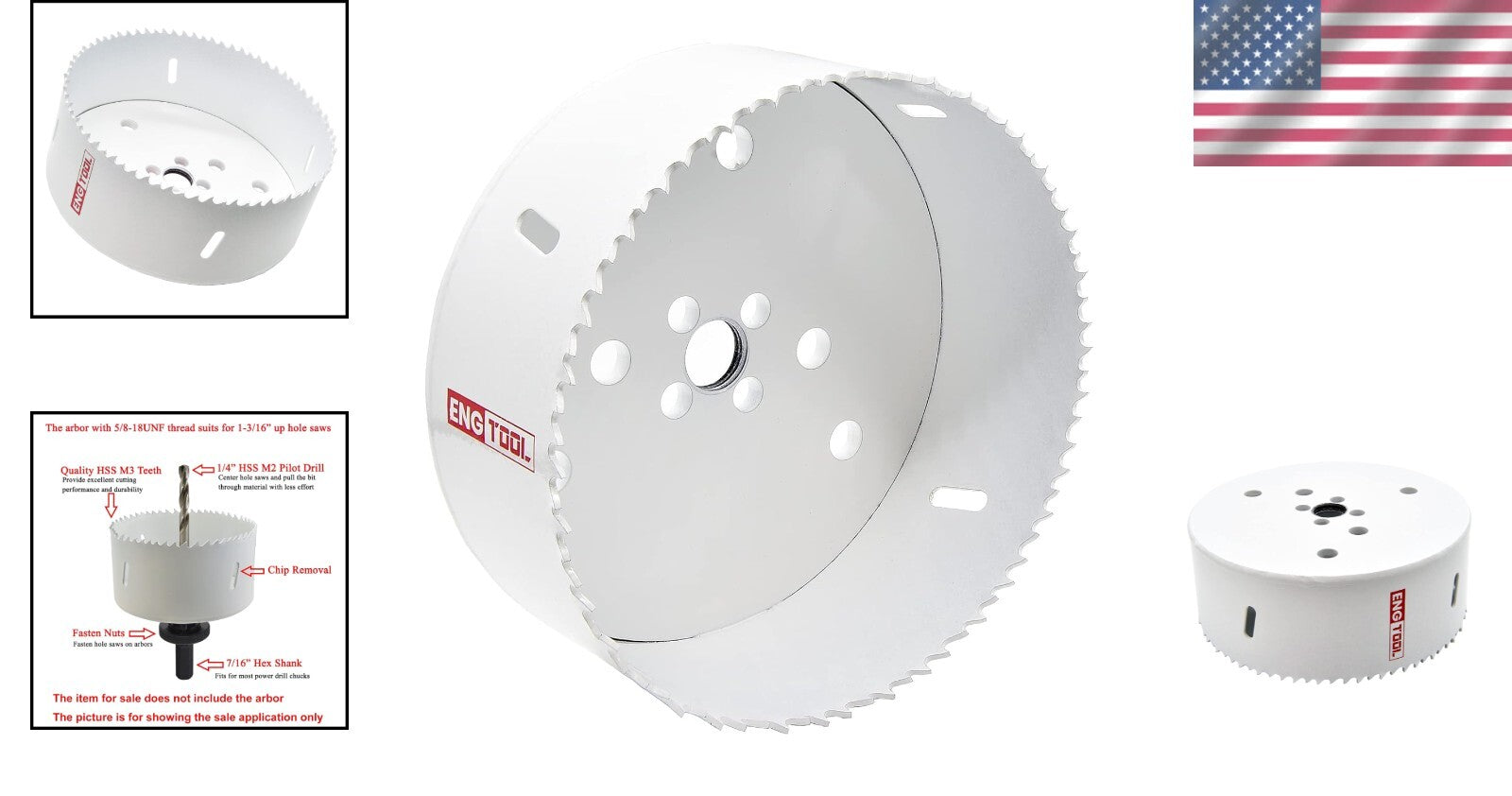 Durable 5-1/4" HSS Bi-Metal Hole Saw with Knock-Out Slots for Easy Core Removal