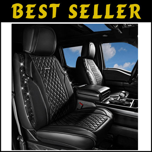 Elegant Black Diamond Seat Covers with Anti-Slip Design - Easy 20-Minute Install