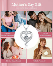 Load image into Gallery viewer, Adjustable Sterling Silver Heart Necklace - I Love You Engraving Gift for Women