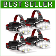 Load image into Gallery viewer, 8 LED Rechargeable Headlamp Pack - Ultra Bright Waterproof Light for Outdoors