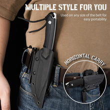 Load image into Gallery viewer, Survival Knife with Fire Starter &amp; Kydex Sheath - 9.25" Full Tang Adventure Tool
