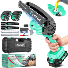 Load image into Gallery viewer, Compact 6-Inch Electric Chainsaw with Dual Batteries - Perfect for Home &amp; Garden