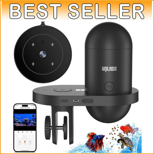 2.4G Precision Fish Feeder with Visual Monitor for Betta and Goldfish Aquariums
