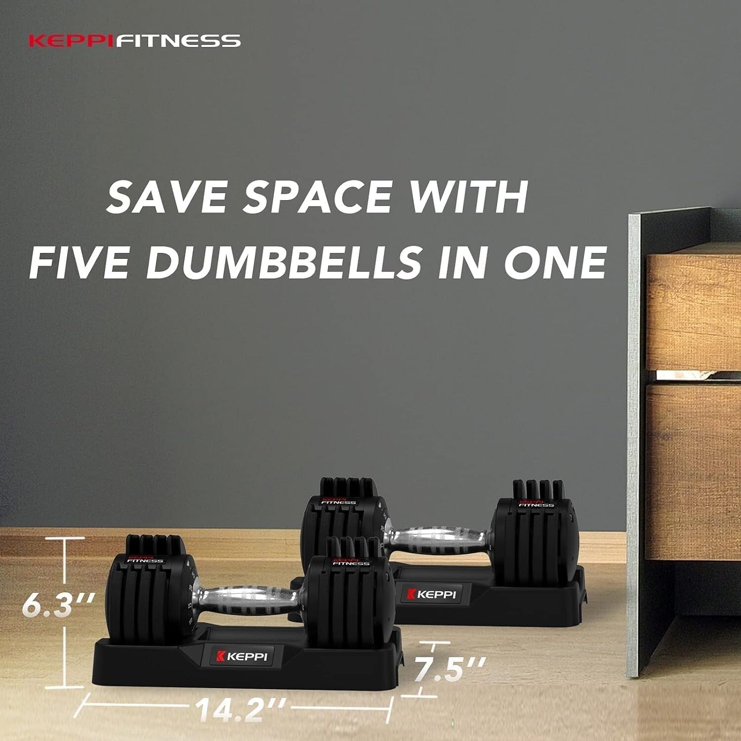 Adjustable 25lb-25lb Dumbbell Set with Anti-Slip Handle for Efficient Workouts