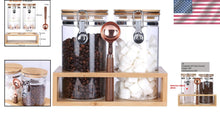 Load image into Gallery viewer, Stylish Airtight Glass Storage Jars with Bamboo Lids - Perfect for Coffee &amp; Tea