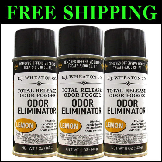 Professional Strength Odor Eliminator Fogger - Lemon Scent, 3 Cans, 6000 CU. FT.