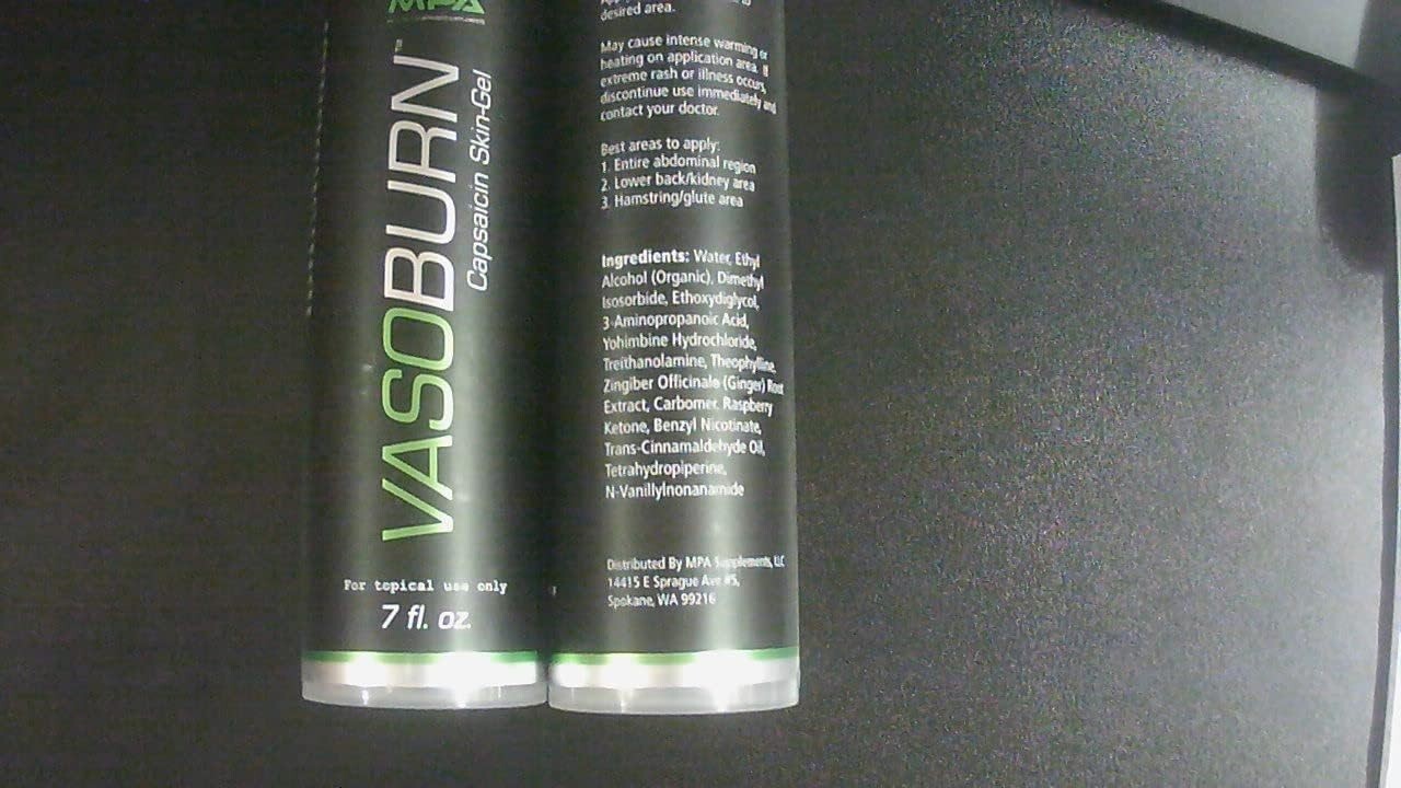 MPA VasoBurn Capsaicin Gel 7oz - Targets Stubborn Fat + Motivational Wristband