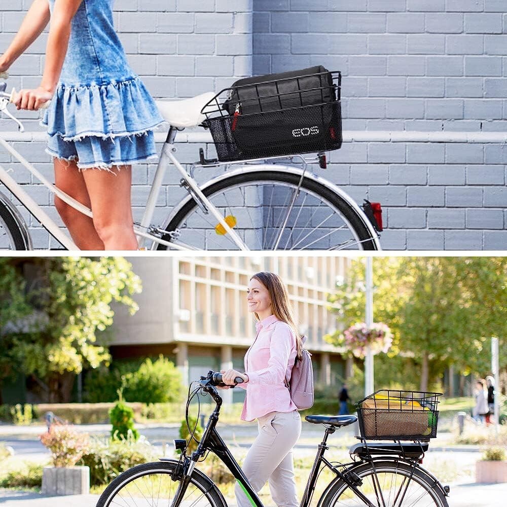 Versatile Rear Bike Basket with Waterproof Liner for Secure Cargo Transport