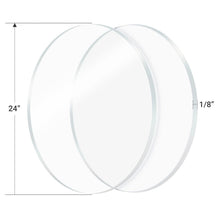 Load image into Gallery viewer, Set of 2 Clear 24" Acrylic Rounds - 1/8" Thick Plexiglass Disks for Crafts