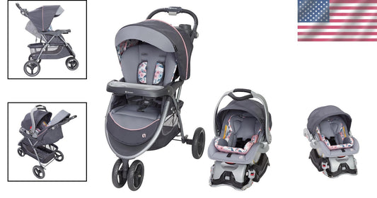 5-Point Safety Stroller and Car Seat Travel System - Skyview Plus Bluebell