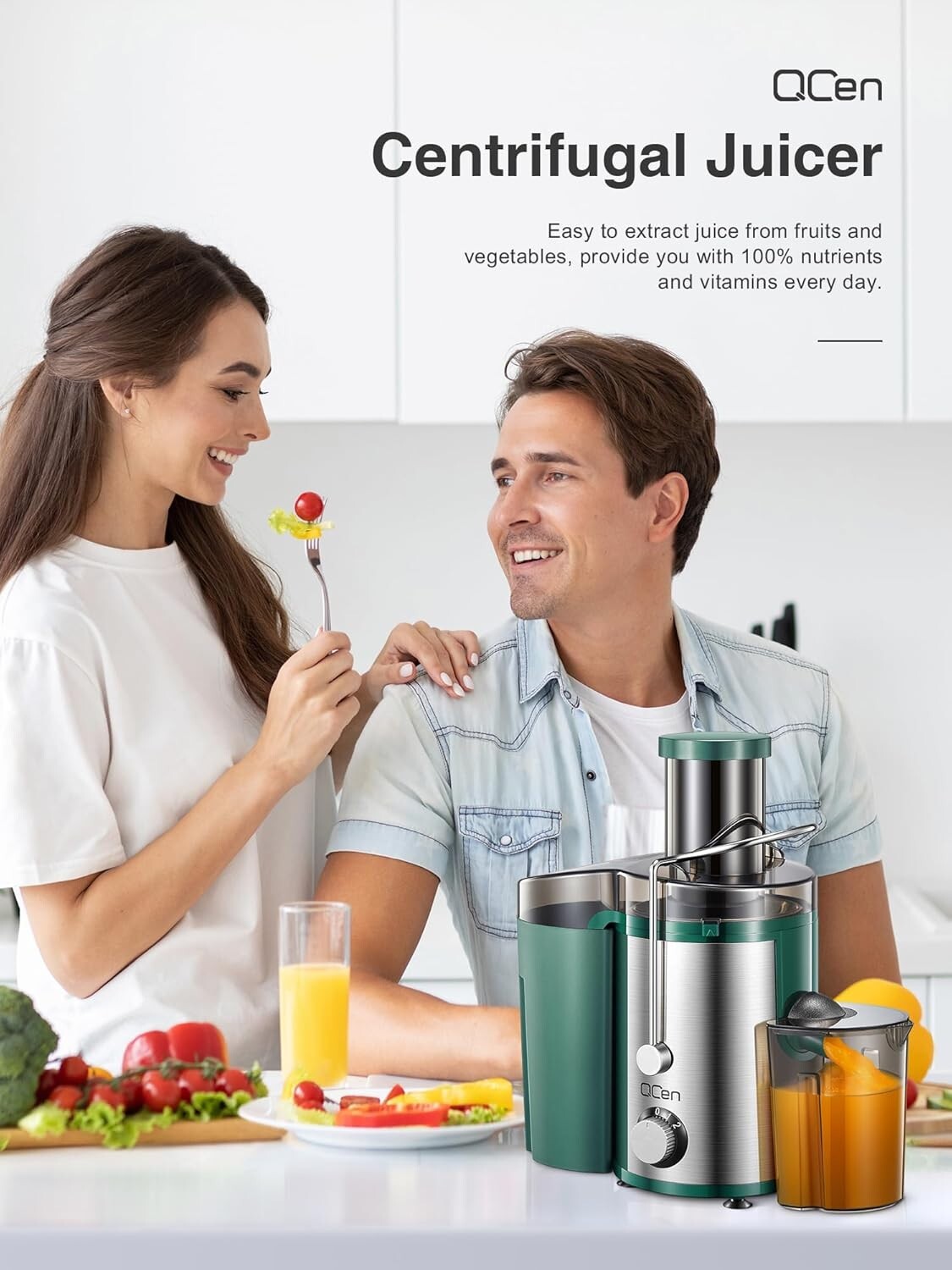 Dishwasher Safe Juicer Machine with Wide Mouth & 2 Speeds – Effortless Juicing