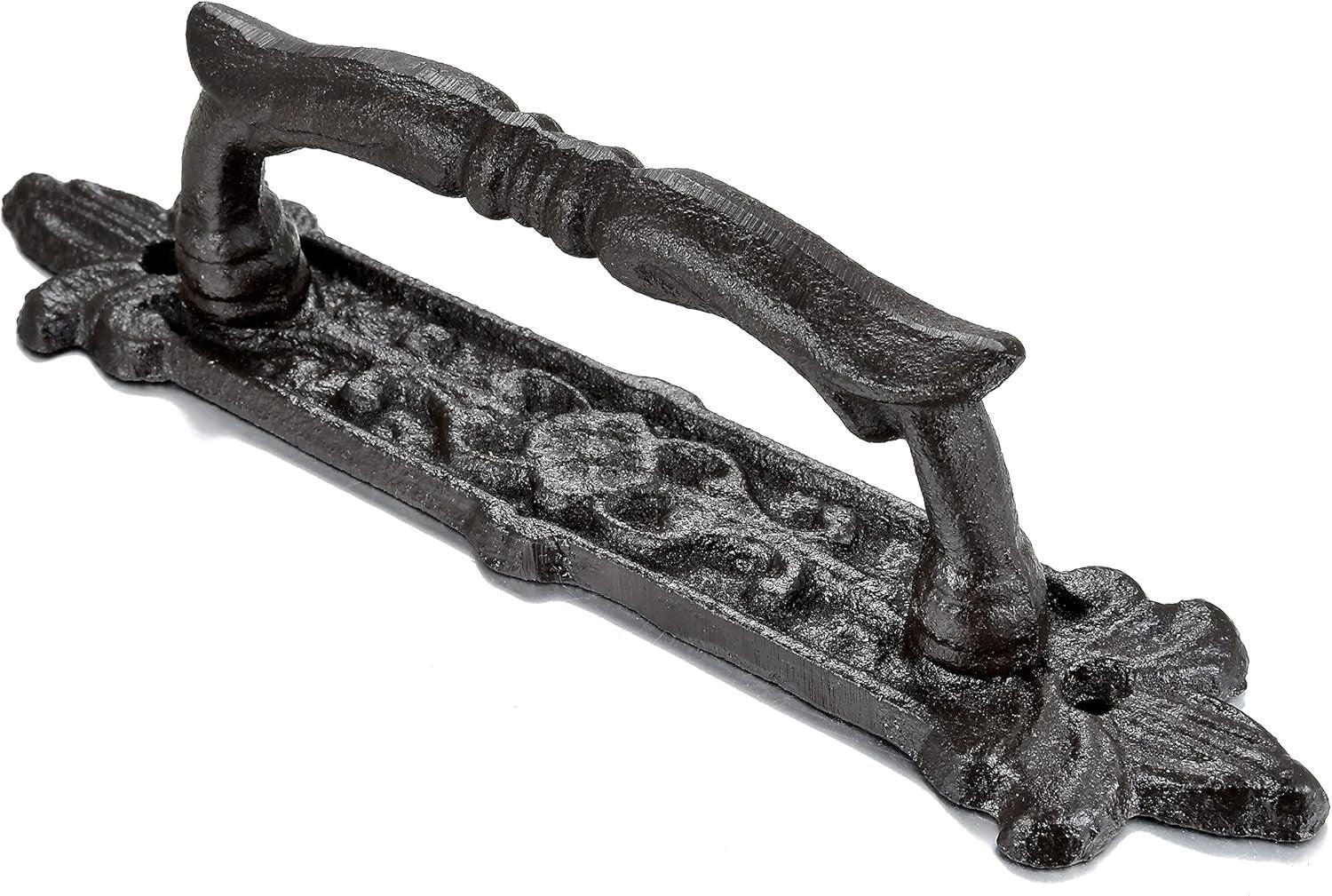 4 Packs Heavy Duty Rustic Barn Door Handles - 8.9" Dark Brown Cast Iron