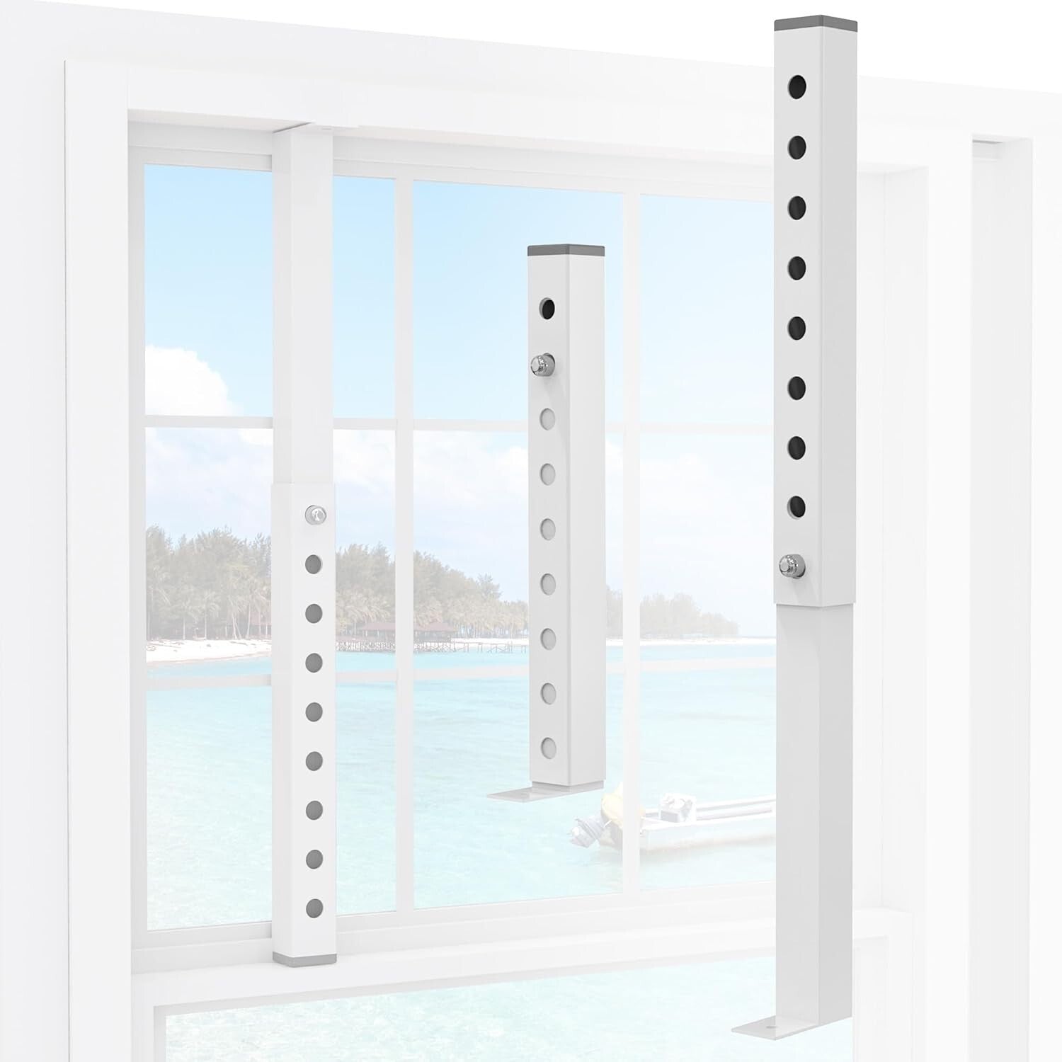 4 Pcs Adjustable Window Lock Bars for Airflow & Child Safety - Easy Installation