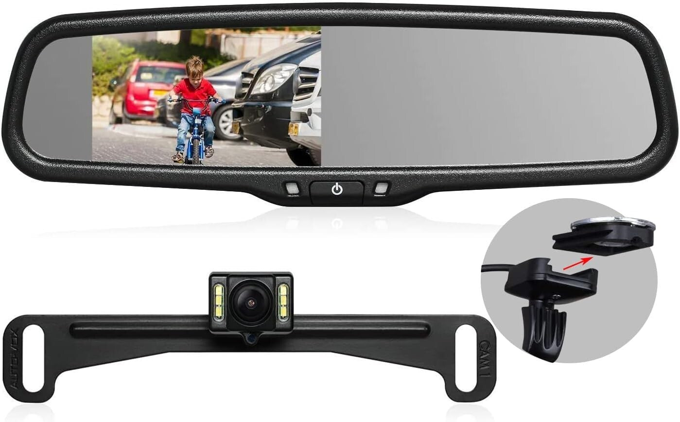 Advanced Night Vision Rearview Mirror Camera with Stable Signal & LED Support