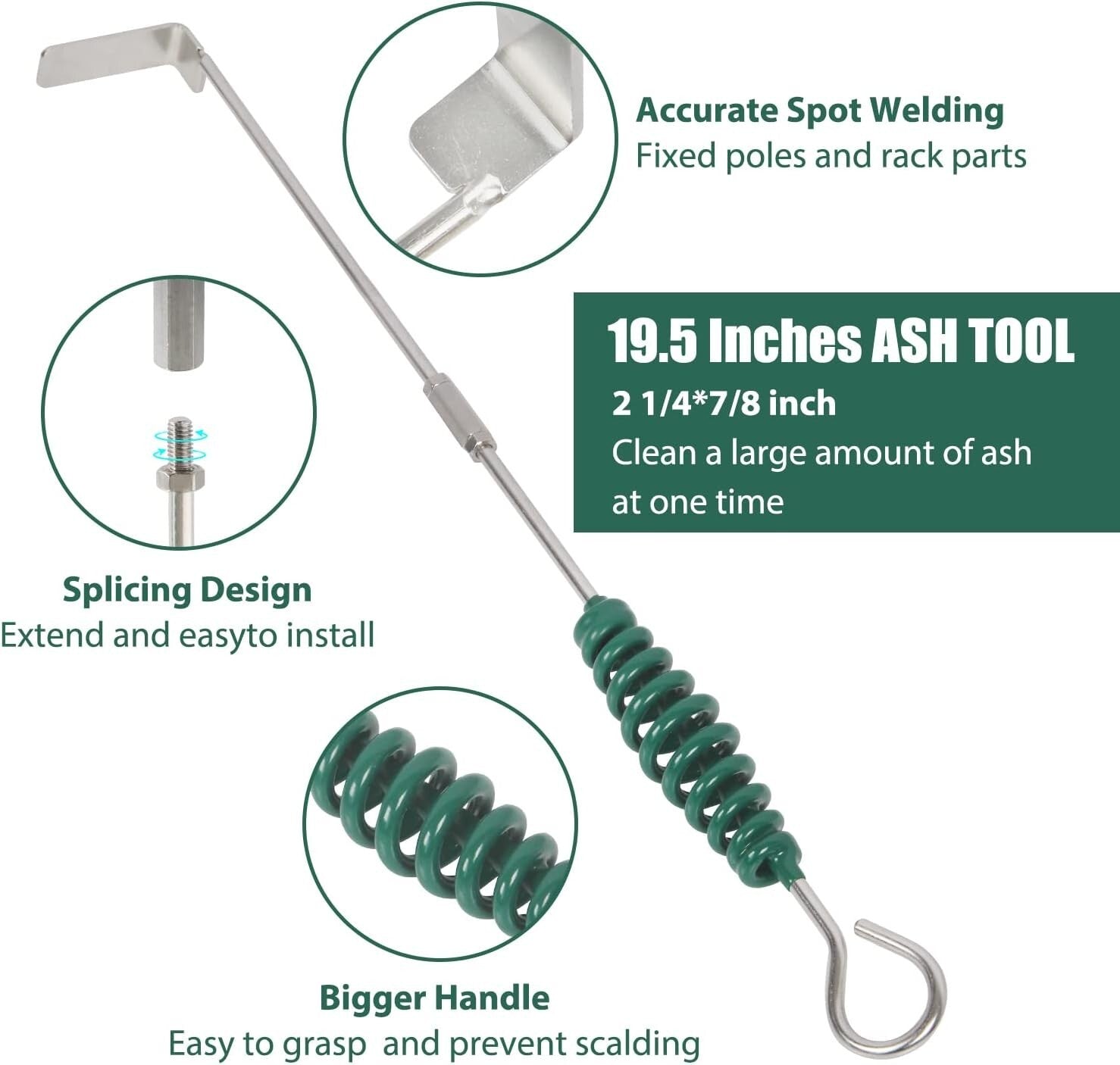 Essential Grill Grate Lifter & Ash Tool Set for Big Green Egg & Kamado Grills