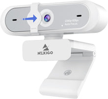 Load image into Gallery viewer, USB 1080P Webcam with Dual Microphones, Autofocus &amp; Built-In Privacy Cover