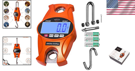Reliable 660LB Digital Hanging Scale - Perfect for Farm, Luggage & Outdoor Use