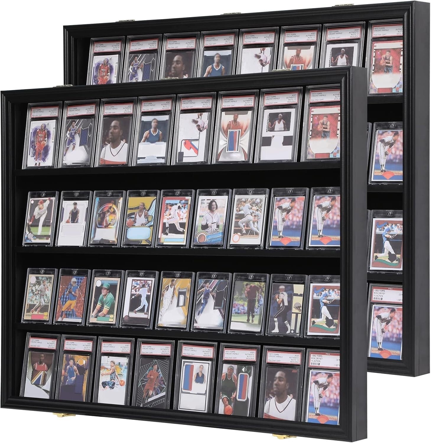 36 Graded Sports Card Display Frames - UV-Protected and Sturdy Case 2 Pack