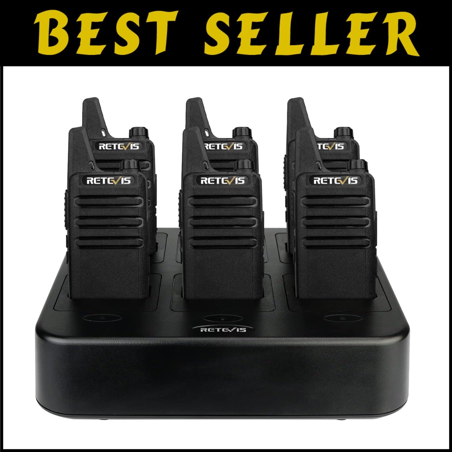 Efficient Walkie Talkies - 6 Pack Rechargeable Two-Way Radios with Multi Charger